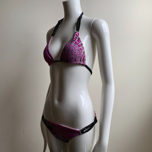 Sauvage purple black crystal snakeskin bikini - Picture 7 of 11